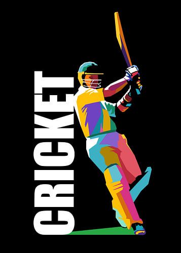 Joueur de cricket pop art