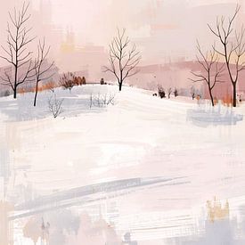 Paysage hivernal avec vol d'oiseaux sur Kim Karol / Ohkimiko
