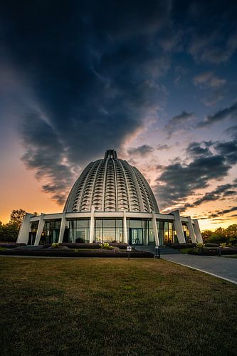Bahai Tempel, in Hofheim Taunus bij zonsopgang