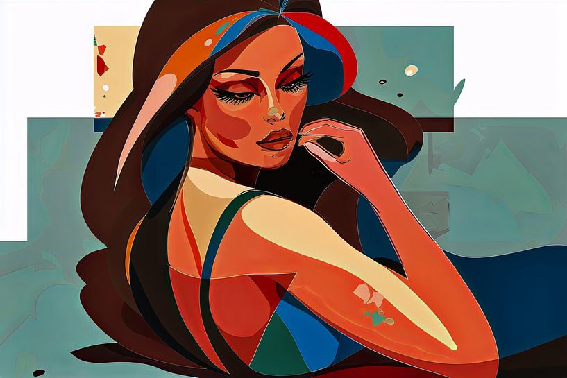 abstract digital portrait woman by Egon Zitter