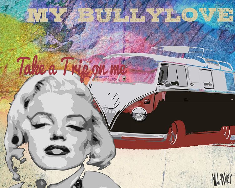 Marilyn and the Trip on Bully - 2018 - Original MILAXart von Michael Ladenthin