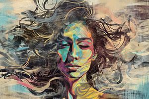 Modernes Neon-Portrait