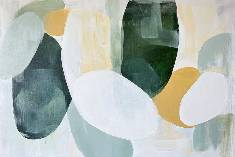 Abstracte vormen in zachte kleuren van Poster Art Shop