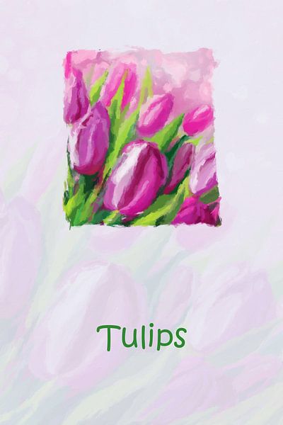 Blumenbild mit Tulpen von Marion Tenbergen