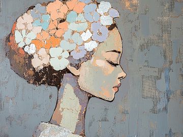 Vrouwenprofiel | Blossom Solitude van De Mooiste Kunst