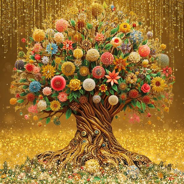 "The Flowering of Life: A Mirror of Growth and Connection" by Eveline Cleyman