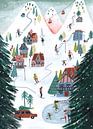Skier à la montagne à Noël par Caroline Bonne Müller Aperçu