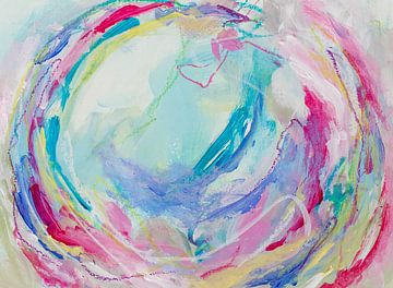 Valse des couleurs - peinture abstraite en forme de cercle