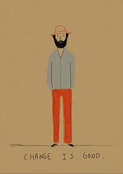Verandering is goed: illustratie met baarddrager