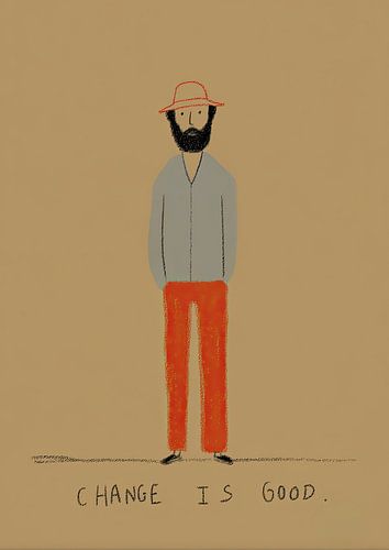 Verandering is goed: illustratie met baarddrager