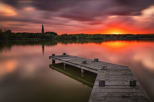 Zonsondergang De Poel Amstelveen van Marco Rutten