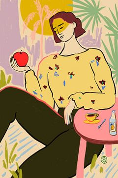 Vrouw met appel van Sandra Poliakov