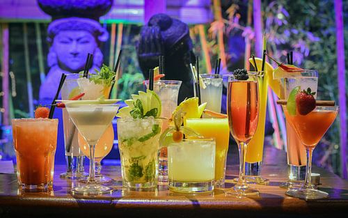 Ibiza cocktails in colourful setting