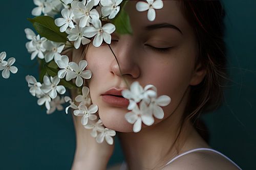 fantasy portrait woman with flowers