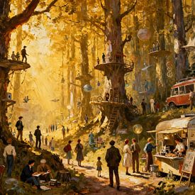 Imaginative community among ancient trees by Kristin M