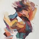 Kleurrijk en abstract expressief schilderij van Carla Van Iersel thumbnail