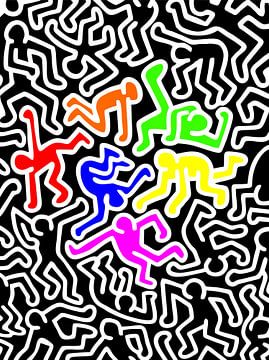 Keith haring - 5 Figuren Tänzer von Kamron Devron