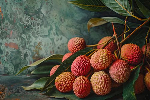 Peinture litchi exotique
