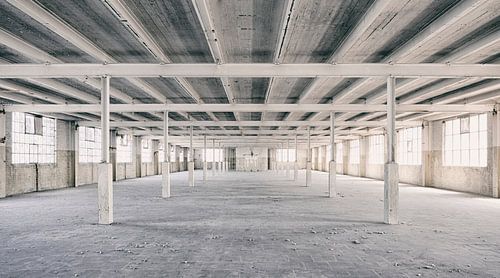 Sites abandonnés : Usine Sphinx Maastricht Colonnes et fermes du bâtiment Eiffel.