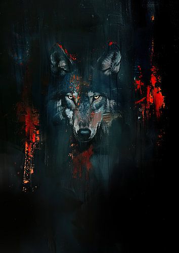Peinture du loup mystique sur Caprices d'Art