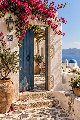 Blue Gate Above the Aegean