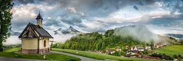 Vue panoramique sur les Alpes et le Watzmann à Berchtesgaden. sur Voss Fine Art Fotografie