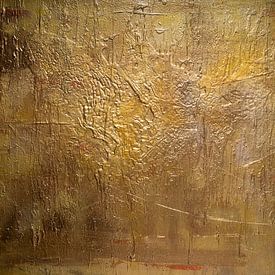 Gouden compositie, abstract van Sander Veen