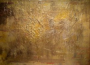 Gouden compositie, abstract van Sander Veen