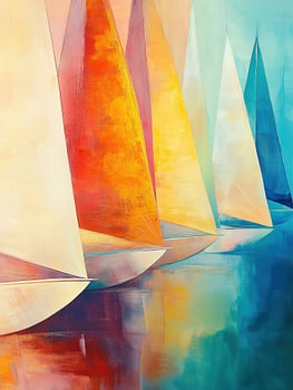Bunte Segelboote