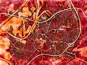 Kaart van Roermond in de stijl 'Amber Autumn' van Maporia thumbnail