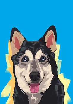 Pop-art illustratie van Schattige Hond