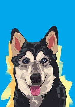 Illustration pop art d'un chien mignon