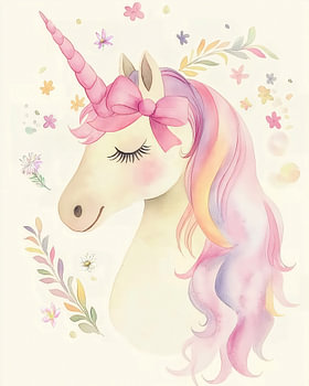 Pink Unicorn Princess with Bow