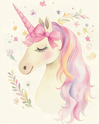 Pink Unicorn Princess with Bow