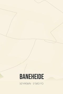Vintage landkaart van Baneheide (Limburg) van MijnStadsPoster