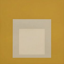 Josef Albers - Hommage aan het Vierkant, goudgeel, grijs . Hoge resolutie van Vivanne