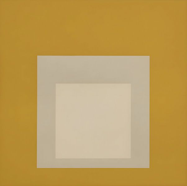 Josef Albers - Hommage an das Quadrat, goldgelb, grau . Hohe Auflösung von Vivanne
