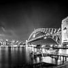 Skyline von Sydney bei Nacht | Schwarz und Weiß von RB-Photography