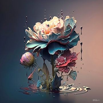 bloemen met water van Gelissen Artworks