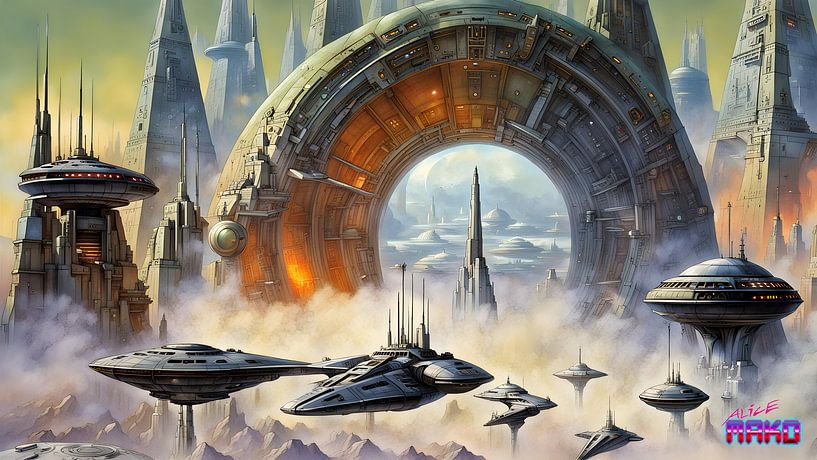 Retro Scifi Visions XVI by Alice Mako