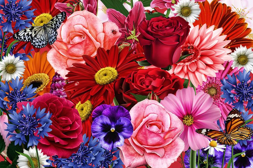 Bloemen collage von Jeannette Penris