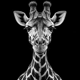 Giraffe in Black and White by Elisabeth Rozenberg