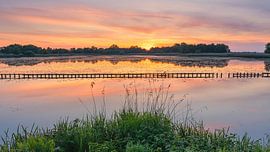 Zonsondergang aan het Skaldmeer, Groningen