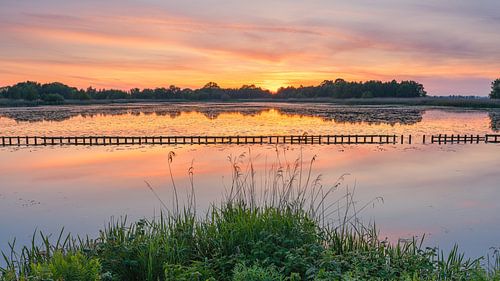 Coucher de soleil sur le lac Skald, Groningue