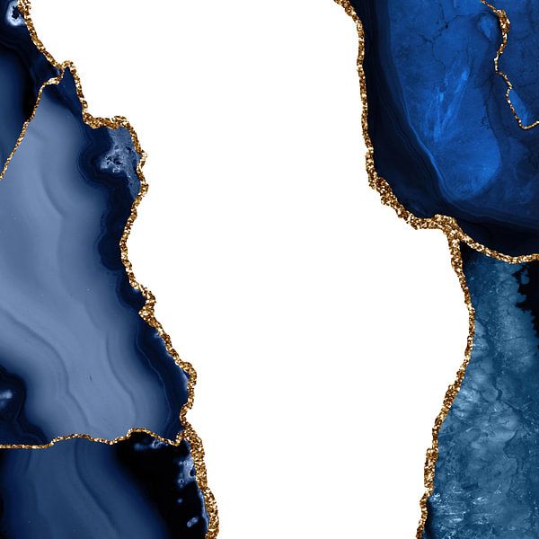 Marineblau &amp; Gold Achatstruktur 29 von Aloke Design