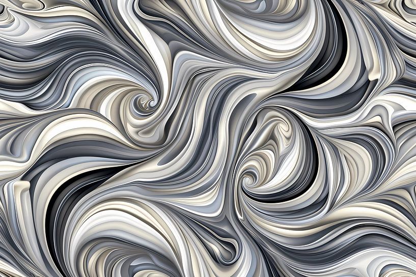 Impression d'art abstrait moderne en noir et blanc par Art & Soul Creations