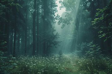 brouillard dans la forêt sur Egon Zitter