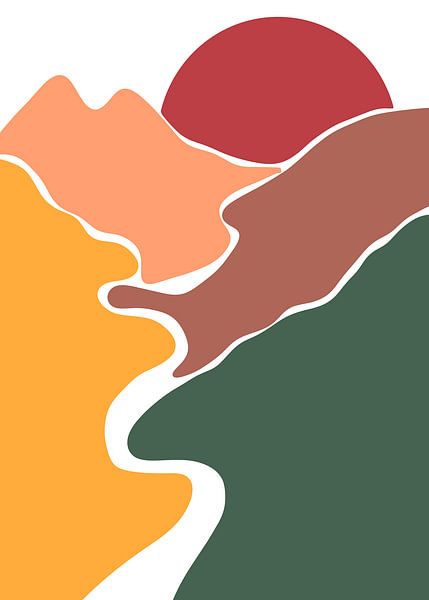 Minimalistisches Sunset Valley von Art Kingdom