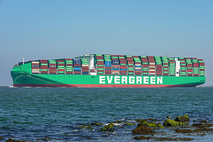Das Containerschiff „Ever Edit“ von Evergreen.