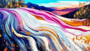 Abstract waterfall in the Alps by Frank Heinz